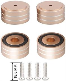 img 4 attached to 🔊 Набор из 4-х аудиоизоляционных опор для колонок HiFi - 40x20 мм, виброзащитные алюминиевые защитники пола для акустических систем/сабвуферов/усилителей/CD-плееров/усилителей/виниловых проигрывателей/DVD-плееров/DAC-ов (золото)