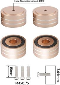 img 3 attached to 🔊 Набор из 4-х аудиоизоляционных опор для колонок HiFi - 40x20 мм, виброзащитные алюминиевые защитники пола для акустических систем/сабвуферов/усилителей/CD-плееров/усилителей/виниловых проигрывателей/DVD-плееров/DAC-ов (золото)