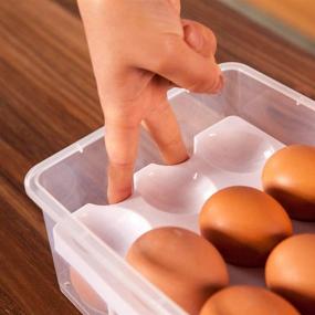 img 3 attached to 🥚 HOTUMN Orange 2-Tier Egg Container: Deviled Egg Carrier and Fridge/Freezer Holder with Handle - Efficient Storage Solution