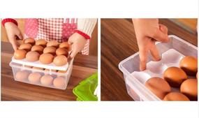 img 2 attached to 🥚 HOTUMN Orange 2-Tier Egg Container: Deviled Egg Carrier and Fridge/Freezer Holder with Handle - Efficient Storage Solution