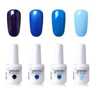 elite99 gel nail polish set - uv led nail art kit with 4 colors + bonus 20pcs nail polish remover wraps logo