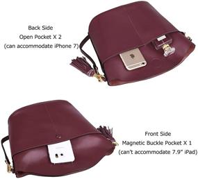 img 1 attached to S ZONE Cowhide Crossbody Shoulder Upgraded Women's Handbags & Wallets for Shoulder Bags