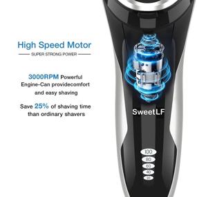 img 1 attached to 🪒 SweetLF Electric Shaver for Men: Wet & Dry Waterproof Cordless Razor with 3D Rechargeable Rotary System, Pop-up Trimmer - Black