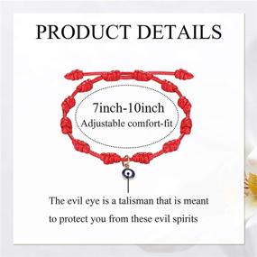 img 3 attached to 🧿 HANPABUM 6pcs Evil Eye Bracelets | Handmade Lucky Red String Bracelets | Adjustable Kabbalah Protection for Family, Women, Girls, Men & Boys