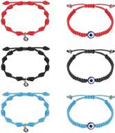 🧿 hanpabum 6pcs evil eye bracelets | handmade lucky red string bracelets | adjustable kabbalah protection for family, women, girls, men & boys logo