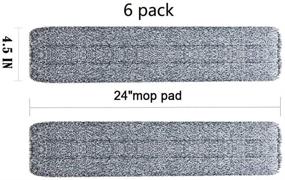 img 3 attached to 🧹 6 Pack of 24 Inch Microfiber Mop Pad Replacements - Reusable, Wet/Dry, Fits Most Flat Mop Frames