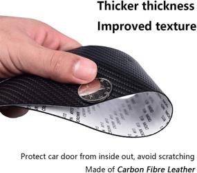 img 2 attached to 🚪 Enhanced Protection: Honda CR-V 17-20 Car Door Anti Kick Pad Stickers - Carbon Fibre Leather (Black)