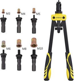 img 2 attached to 🛠️ AUTOUTLET 14-inch Rivet Nut Tool Kit: 6 Metric Mandrels, 150PCS Rivet Nuts - Heavy Duty Hand Rivnut Tool for Professional Installation