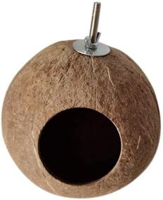 img 4 attached to 🥥 Unique Coconut Shell Bird House: Multi-functional Hamster House, Cage Toy, and Pet Supplies