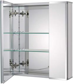 img 4 attached to Framless Double Sided Mirror Door Aluminum Medicine Cabinet - 20 x 24 Inch, Recess or Surface Mount, 2 Doors, Silver