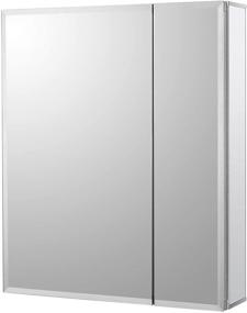 img 2 attached to Framless Double Sided Mirror Door Aluminum Medicine Cabinet - 20 x 24 Inch, Recess or Surface Mount, 2 Doors, Silver