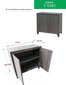 img 3 attached to Oak Gray Console Table with Storage Shelf, 2-Door Cabinet - Kings Brand Furniture