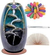 🏡 enhance your home decor with the spacekeeper ceramic backflow incense holder waterfall incense burner logo