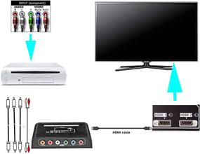 img 2 attached to 🔌 Конвертер видео и аудио с RCA YPbPr компонентами в HDMI для HDTV с блоком питания - БолААзуЛ YPbPr в HDMI, RGB в HDMI, адаптер компонента в HDMI, цифровой коаксиальный аудио стерео аудио выход