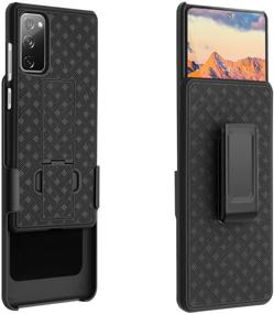 img 3 attached to Fingic Samsung Galaxy S20 FE 5G Case - Slim Combo Shell with Kickstand & Belt Clip Holster - Protective Cover for Samsung Galaxy S20 FE 6.5 inch - Black