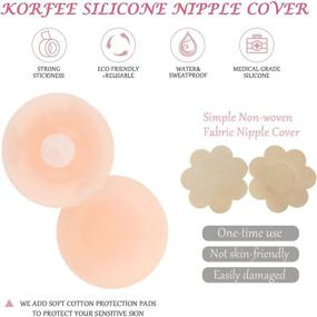 img 2 attached to Korfee Boob Lift Tape with 2 Pcs Reusable Silicone Nipple Cover Set - Extra-Wide 3-Inch Booby Tape for Breast 🔺 Lift and Push-Up in All Clothing - Athletic Adhesive Bra - Achieve Lift and Push-Up in All Cup Sizes - Beige Color