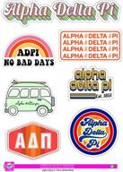 🎉 vintage vibes: alpha delta pi retro theme sticker sheet logo