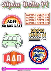 img 1 attached to 🎉 Vintage Vibes: Alpha Delta Pi Retro Theme Sticker Sheet