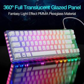 img 3 attached to Womier K66 60% Mechanical Keyboard | Hot Swappable Type-C Wired RGB Backlit Gateron Switch | 60% Mechanical Keyboard for PC, PS4, Xbox | Blue Switch, White