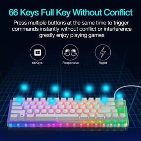 img 2 attached to Womier K66 60% Mechanical Keyboard | Hot Swappable Type-C Wired RGB Backlit Gateron Switch | 60% Mechanical Keyboard for PC, PS4, Xbox | Blue Switch, White