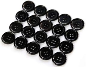 img 2 attached to 🔘 GANSSIA 7/8 Inch Black Buttons - 22.5mm Sewing Resin Buttons for Crafts and Scrapbooking - Pack of 70 PCS