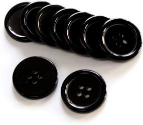 img 1 attached to 🔘 GANSSIA 7/8 Inch Black Buttons - 22.5mm Sewing Resin Buttons for Crafts and Scrapbooking - Pack of 70 PCS