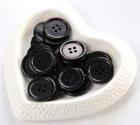 img 3 attached to 🔘 GANSSIA 7/8 Inch Black Buttons - 22.5mm Sewing Resin Buttons for Crafts and Scrapbooking - Pack of 70 PCS