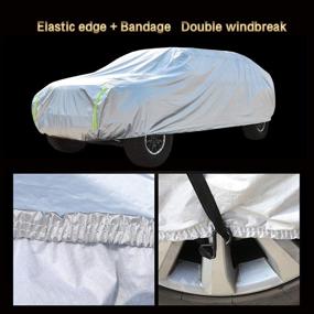 img 2 attached to 🚚 AOYMEI Waterproof Pickup Truck Cover - Ultimate All-Weather Protection for Trucks up to 210'' - Windproof, Sunproof & Universally Fits with Cotton Fabric