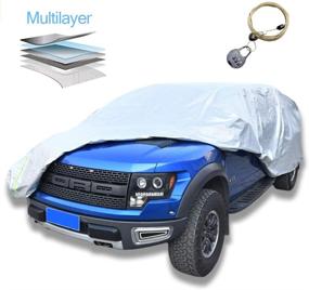 img 4 attached to 🚚 AOYMEI Waterproof Pickup Truck Cover - Ultimate All-Weather Protection for Trucks up to 210'' - Windproof, Sunproof & Universally Fits with Cotton Fabric