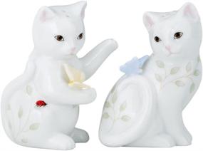 img 2 attached to 🐱 Lenox Butterfly Meadow Figural Kitten Salt and Pepper Shakers -