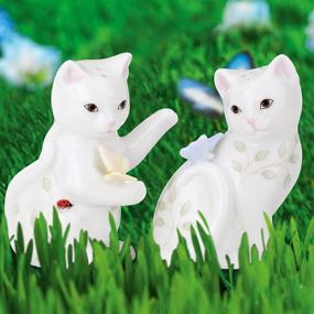 img 1 attached to 🐱 Lenox Butterfly Meadow Figural Kitten Salt and Pepper Shakers -