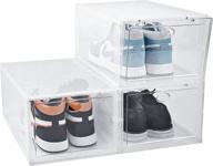 byfu 3 pack transparent shoe storage box stackable – the ultimate sneaker organizer for men and women логотип