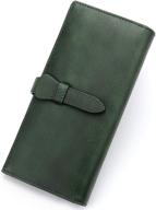 👜 women's long genuine leather wallet clutch | vintage cowhide handmade card holder & organizer logo