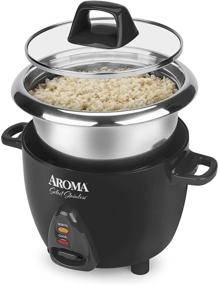 img 2 attached to 🍚 Aroma Housewares Select Stainless Rice Cooker & Warmer with Uncoated Inner Pot, 6-Cup (cooked)/1.2Qt, ARC-753SGB, Black: Efficient Cooking and Ultimate Flavor Retention