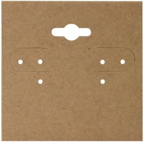 img 1 attached to 📦 Набор из 100 коричневых крафт-бумажных карточек для держателей бижутерии и сережек - 2x2 дюйма