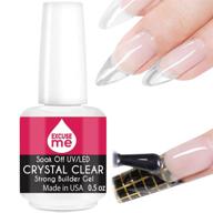 💅 excuse me soak off crystal clear gel for strong nail extensions, strengthening & repair - 0.5 oz logo