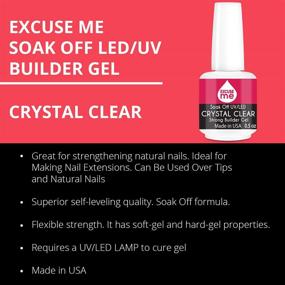 img 3 attached to 💅 Excuse Me Soak Off Crystal Clear Gel for Strong Nail Extensions, Strengthening & Repair - 0.5 oz