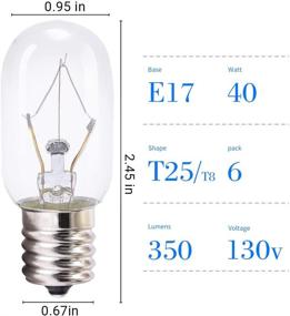 img 2 attached to 💡 Long-lasting 40 Watt E17 Intermediate Base Microwave Light Bulbs, 6-Pack Replacement for Appliances, Oven & Hood