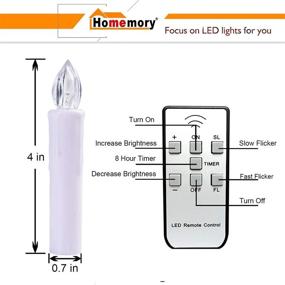 img 2 attached to 🕯️ Homemory 10 PCS LED Window Candles: Remote Timer, Battery Operated Flameless Taper Candles for Christmas Halloween