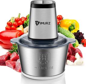 img 4 attached to 🔪 IMURZ Mini Electric Food Chopper - 500W Stainless Steel Meat Grinder Blender for Vegetable, Fruit, Onion, Garlic - 2L Kitchen Food Processor