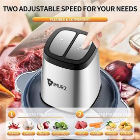 img 1 attached to 🔪 IMURZ Mini Electric Food Chopper - 500W Stainless Steel Meat Grinder Blender for Vegetable, Fruit, Onion, Garlic - 2L Kitchen Food Processor