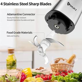 img 2 attached to 🔪 IMURZ Mini Electric Food Chopper - 500W Stainless Steel Meat Grinder Blender for Vegetable, Fruit, Onion, Garlic - 2L Kitchen Food Processor