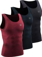 neleus men's 3-pack of dry fit compression tank tops logo