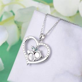 img 1 attached to 🐼 925 Sterling Silver Panda Bear Necklace with Bamboo Heart Pendant Engraved 'I Love You Forever' - Women's Jewelry for Enhanced SEO