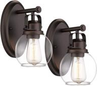 🔦 audickic industrial vintage wall sconce 2 pack with clear glass, wall mount light fixture for bathroom hallway bedroom living room, ad-2146-1w2 логотип