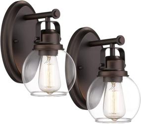 img 4 attached to 🔦 Audickic Industrial Vintage Wall Sconce 2 Pack with Clear Glass, Wall Mount Light Fixture for Bathroom Hallway Bedroom Living Room, AD-2146-1W2