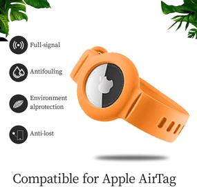 img 2 attached to 🍎 Silicone Apple Airtag Watch Bands: Adjustable Wristband Cases for Airtags - Anti-Lost Locator & Easy Attachment for Toddler, Baby, Kids, Children, & Seniors (White)