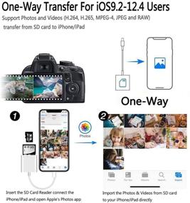 img 1 attached to 📱 rosyclo Apple MFi Certified SD TF Card Reader Lightning Adapter: 4-in-1 USB OTG Camera Connection Kit for iPhone 12/11/11 Pro/X/iPad, iOS 9.2-14+ Compatible (White)
