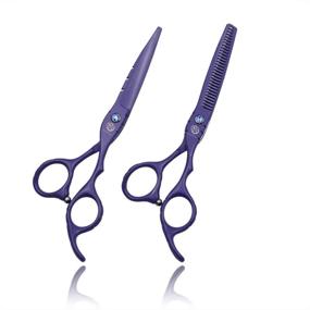 img 4 attached to 🔪 Purple Dragon Barber Hair Cutting Scissor Set - Professional 5.5/6.0 inch Scissor & Thinning Shear, Ideal for Hair Stylists or Home Use (6 inch)