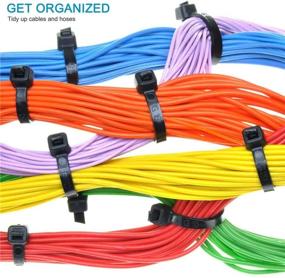 img 3 attached to 🔗 Hmrope 100pcs Heavy Duty 12 Inch Cable Zip Ties - Premium Plastic Wire Ties with 50 lbs Tensile Strength - Self-Locking Black Nylon Zip Ties for Indoor and Outdoor Use
